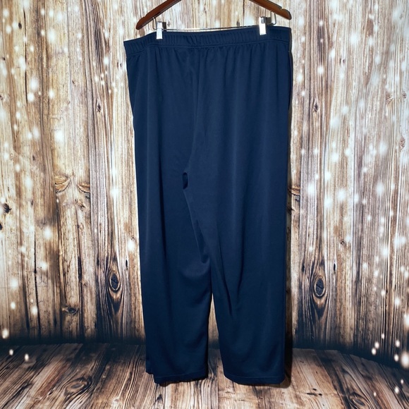 Reebok Men’s Navy Blue Sweatpants Wideleg Jogger Logo Zipper Pockets Size 1XL - Picture 3 of 6